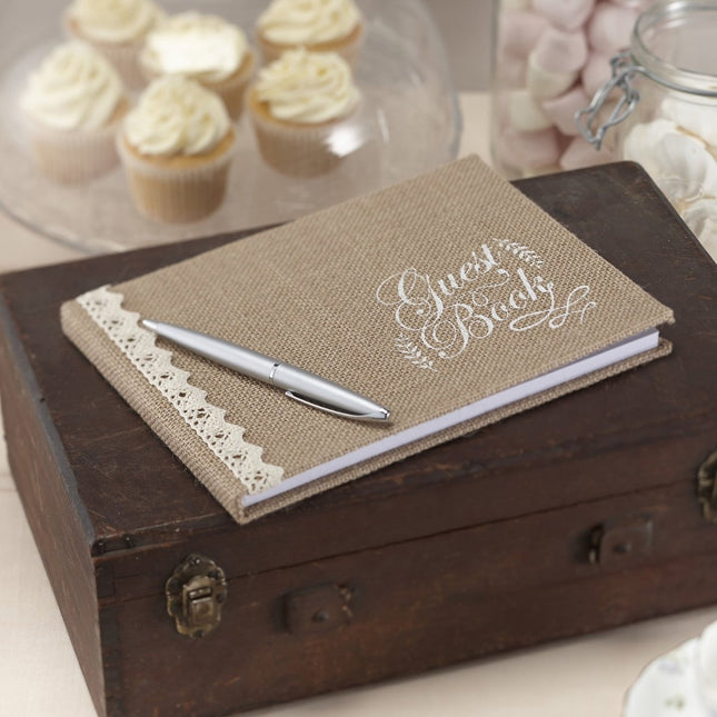 Bruiloft Gastenboek Jute van Ginger Ray koop je bij Partywinkel