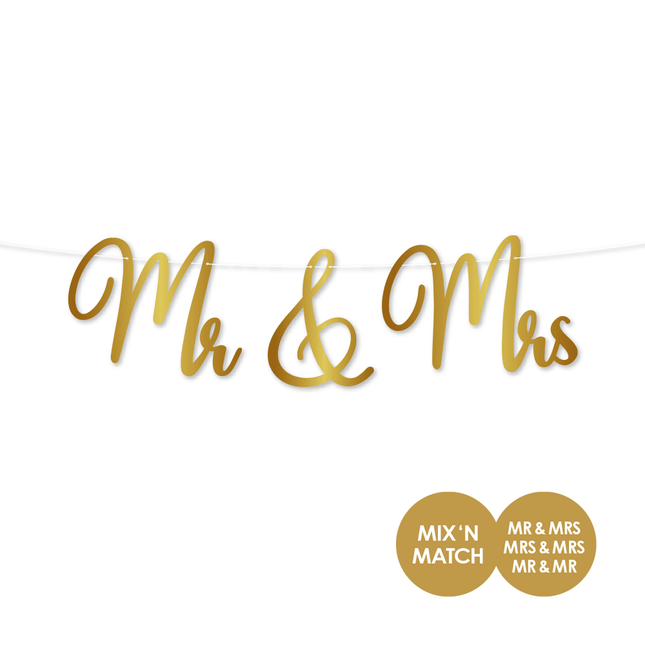 Bruiloft Letterslinger Mr & Mrs van WeFiesta koop je bij Partywinkel