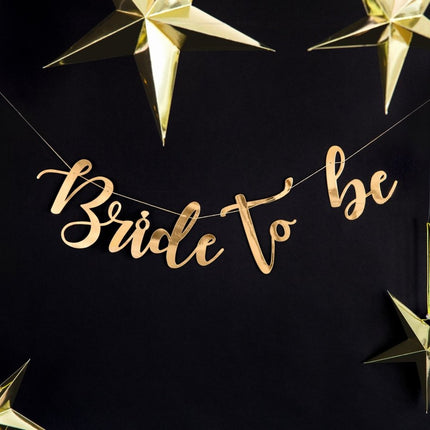 Bruiloft Slinger Bride To Be Goud 80cm van Partydeco koop je bij Partywinkel
