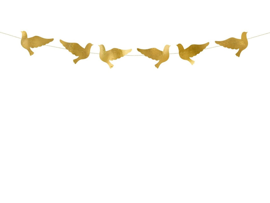 Bruiloft Slinger Duif Goud 86cm van Partydeco koop je bij Partywinkel