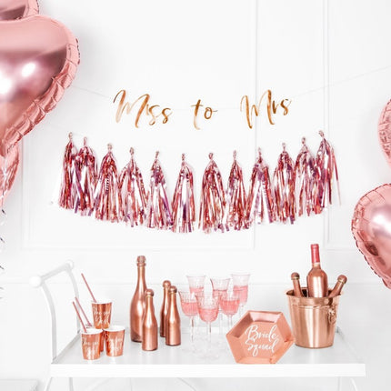 Bruiloft Slinger Miss to Mrs, Rose Goud 76cm van Partydeco koop je bij Partywinkel