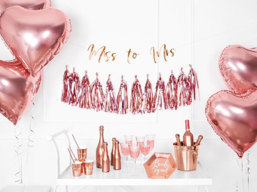 Bruiloft Slinger Miss to Mrs, Rose Goud 76cm van Partydeco koop je bij Partywinkel