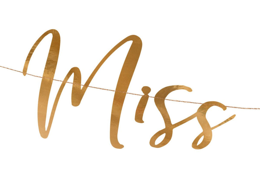 Bruiloft Slinger Miss to Mrs, Rose Goud 76cm van Partydeco koop je bij Partywinkel