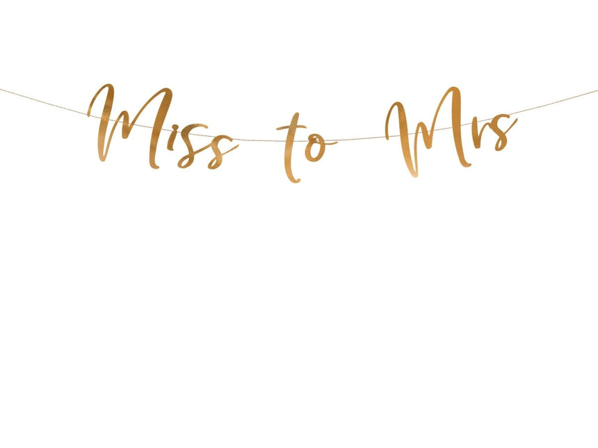 Bruiloft Slinger Miss to Mrs, Rose Goud 76cm van Partydeco koop je bij Partywinkel