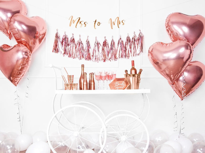 Bruiloft Slinger Miss to Mrs, Rose Goud 76cm van Partydeco koop je bij Partywinkel