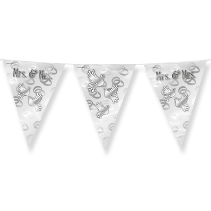 Bruiloft Slingers Mrs, & Mrs, 10m van Paper Dreams koop je bij Partywinkel
