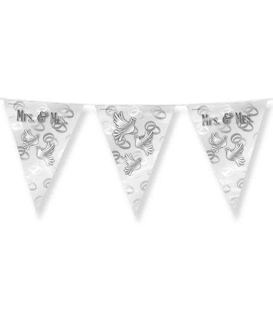 Bruiloft Slingers Mrs, & Mrs, 10m van Paper Dreams koop je bij Partywinkel