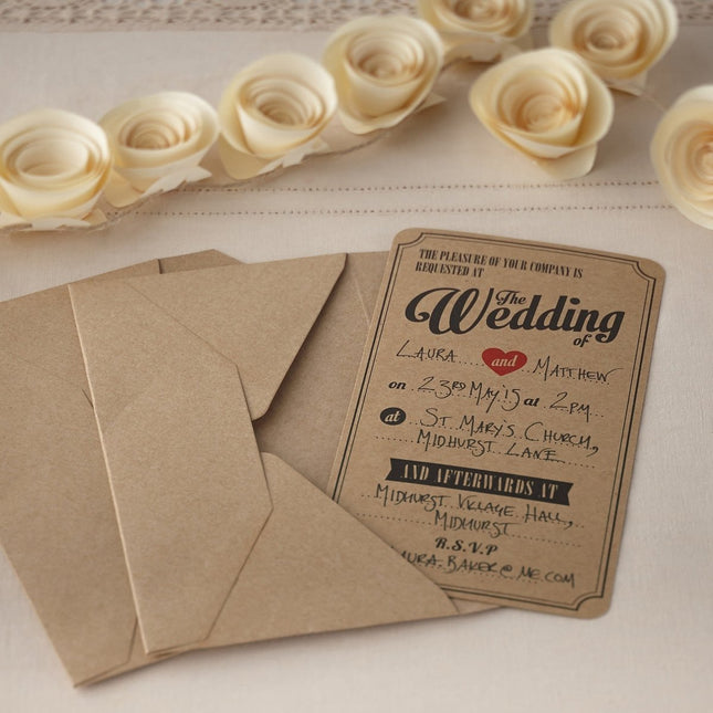 Bruiloft Uitnodigingen The Wedding 18cm van Ginger Ray koop je bij Partywinkel