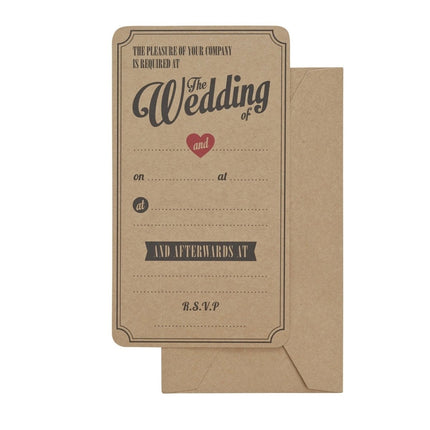 Bruiloft Uitnodigingen The Wedding 18cm van Ginger Ray koop je bij Partywinkel