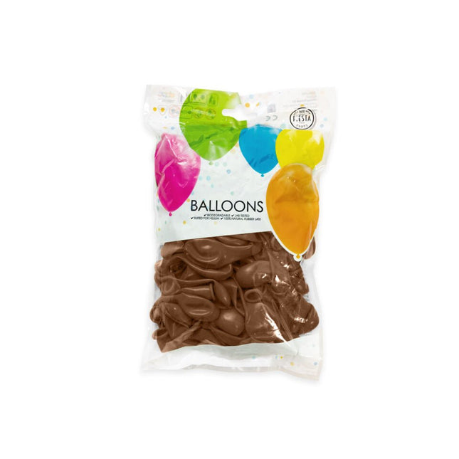 Bruine Ballonnen 13cm 100st van WeFiesta koop je bij Partywinkel