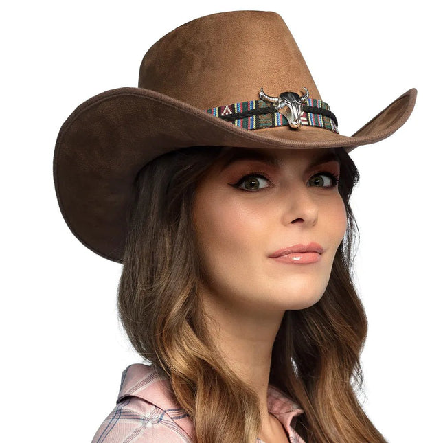 Bruine Cowboy Hoed Luxe van Boland koop je bij Partywinkel