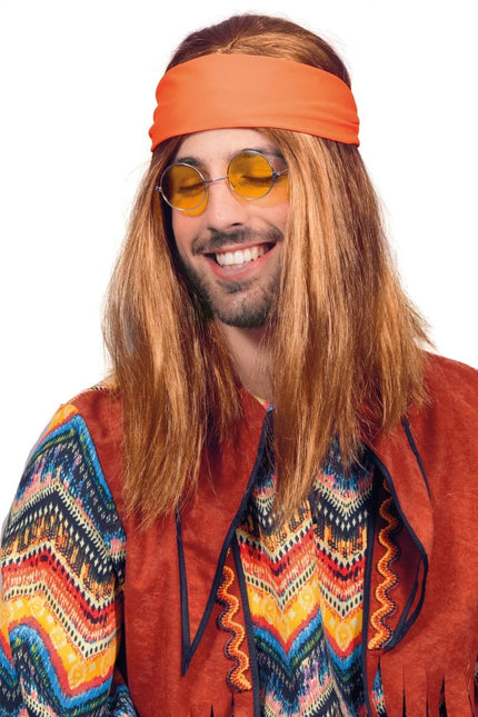 Bruine Hippie Pruik van Wilbers & Wilbers koop je bij Partywinkel