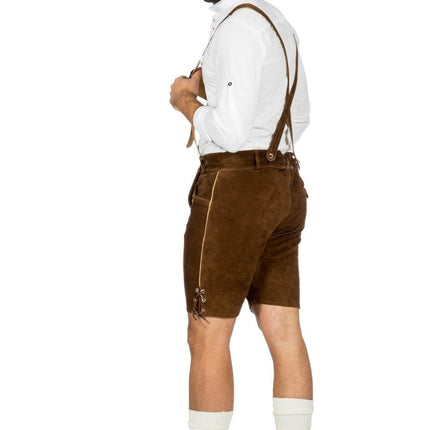 Bruine Lederhose Heren Kort van Wilbers & Wilbers koop je bij Partywinkel