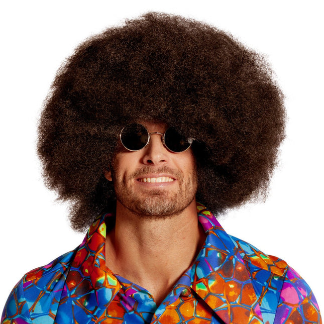 Bruine Pruik Afro van Wilbers & Wilbers koop je bij Partywinkel