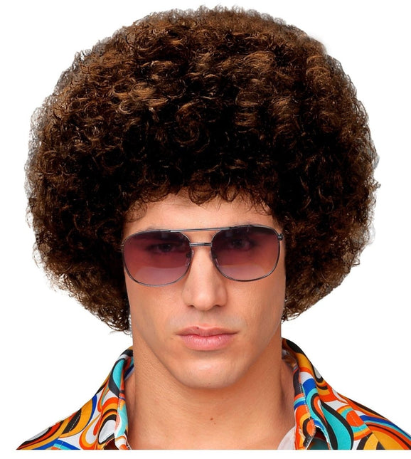 Bruine Pruik Afro Unisex van Widmann koop je bij Partywinkel