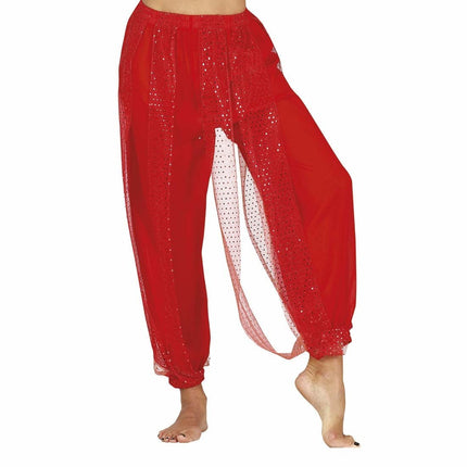 Buikdanseres Broek Rood Dames van Fiestas Guirca koop je bij Partywinkel