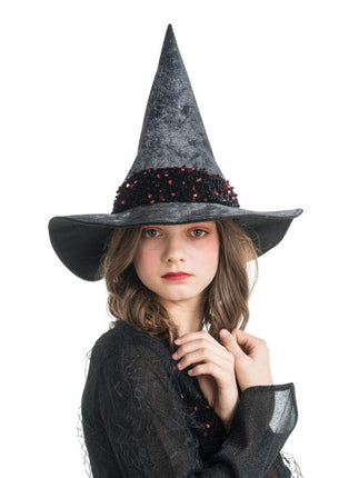 Lucinda Witch Costume for Women, Burgundy and Black