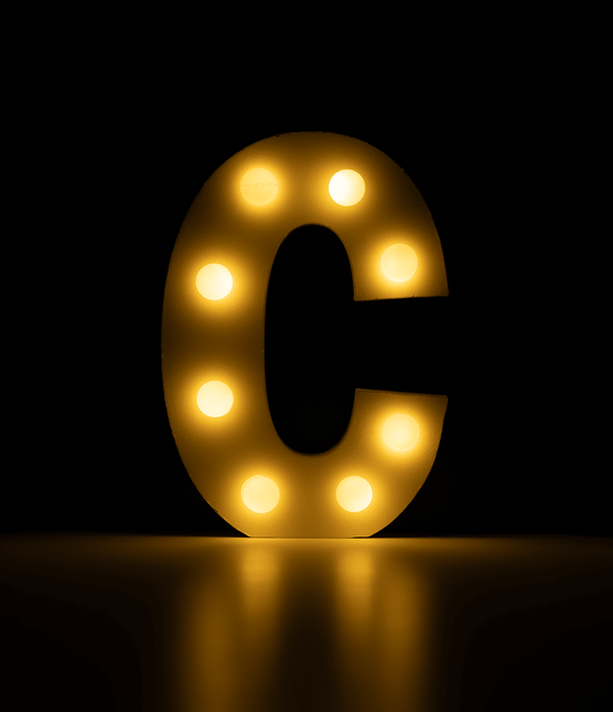C Licht Letter 16,5cm van Paper Dreams koop je bij Partywinkel