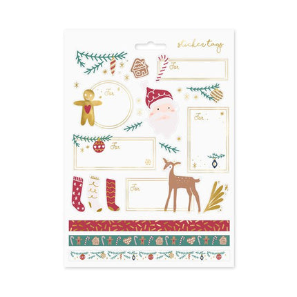 Cadeau Stickers Kerst Mix van Partydeco koop je bij Partywinkel