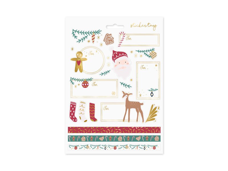 Cadeau Stickers Kerst Mix van Partydeco koop je bij Partywinkel