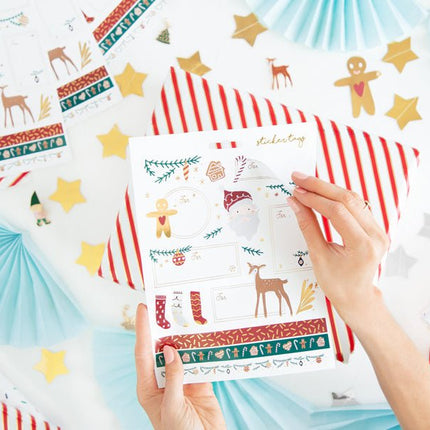 Cadeau Stickers Kerst Mix van Partydeco koop je bij Partywinkel