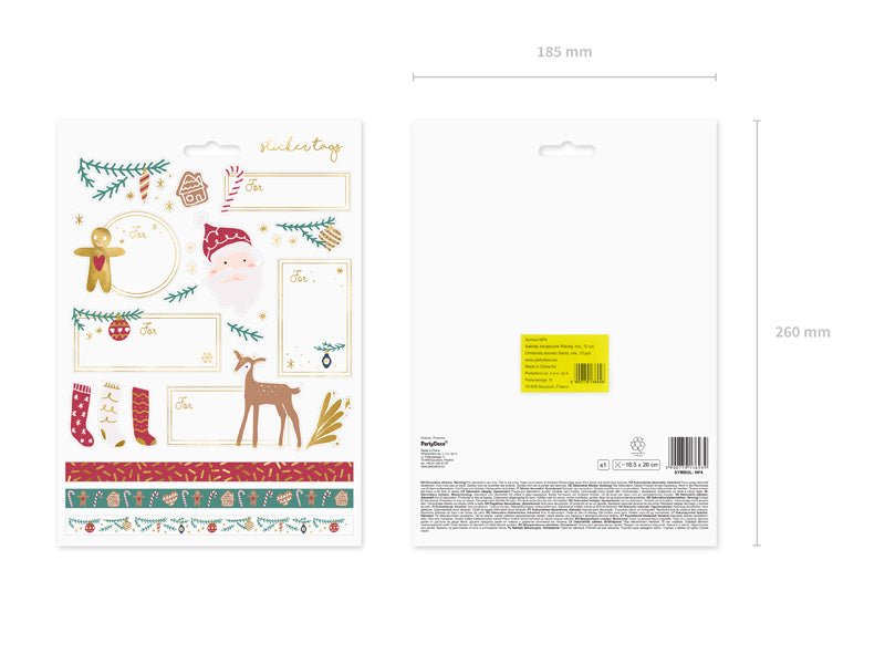 Cadeau Stickers Kerst Mix van Partydeco koop je bij Partywinkel