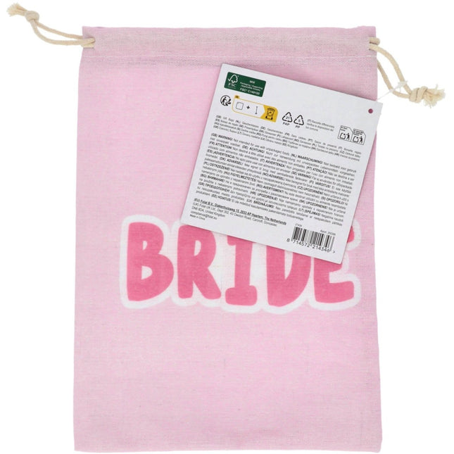 Cadeautasje - Bride - She Said Yaasss - Polyester - Roze van Folat koop je bij Partywinkel