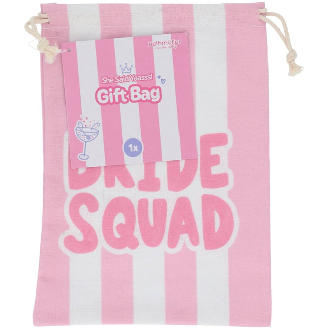 Cadeautasje - Bride - She Said Yaasss - Polyester- Roze/Wit van Folat koop je bij Partywinkel