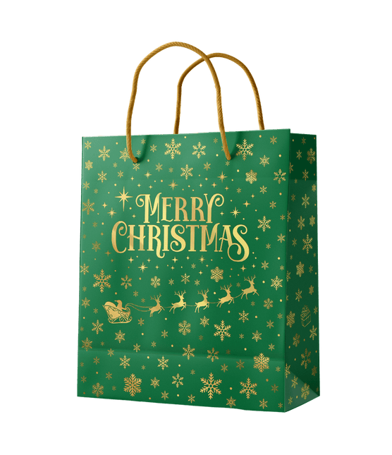 Cadeautasje M - Merry Christmas groen van Paper Dreams koop je bij Partywinkel