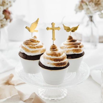 Caketopper Communie 11cm 6st van Partydeco koop je bij Partywinkel