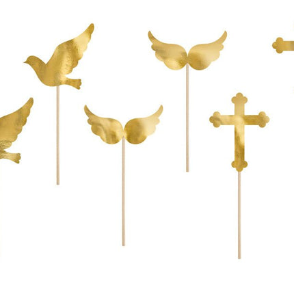 Caketopper Communie 11cm 6st van Partydeco koop je bij Partywinkel