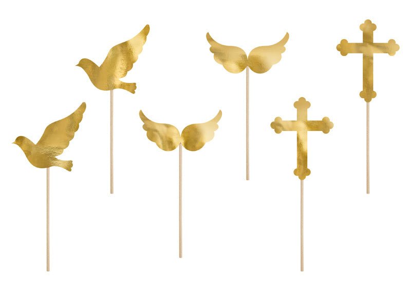 Caketopper Communie 11cm 6st van Partydeco koop je bij Partywinkel