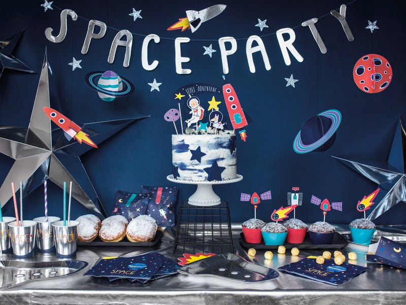 Caketopper Space 24,5cm 7st van Partydeco koop je bij Partywinkel