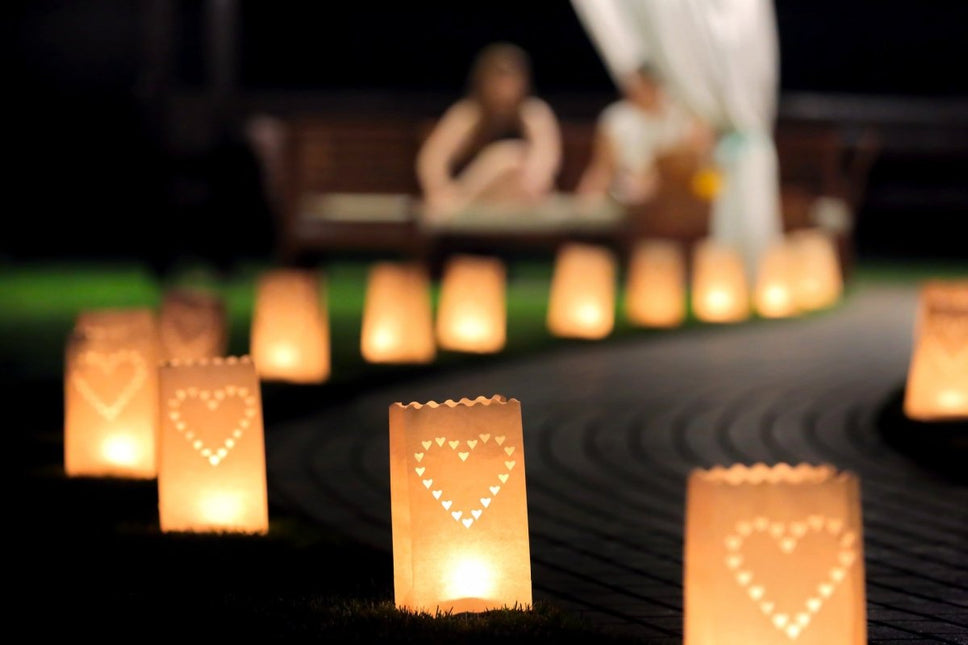 Candle Bags Hartjes 26cm 10st van Partydeco koop je bij Partywinkel