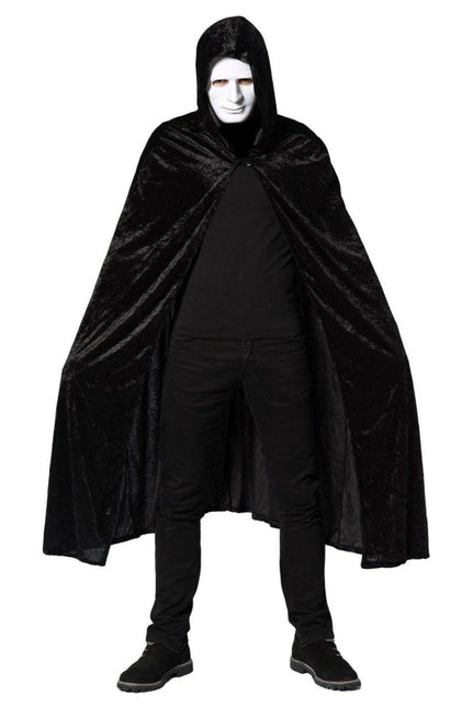 Cape Zwart Velours van Partychimp koop je bij Partywinkel