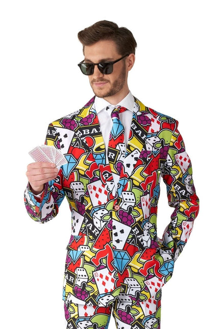 Casino Speelkaarten Icons Pak Heren Suitmeister van Suitmeister koop je bij Partywinkel