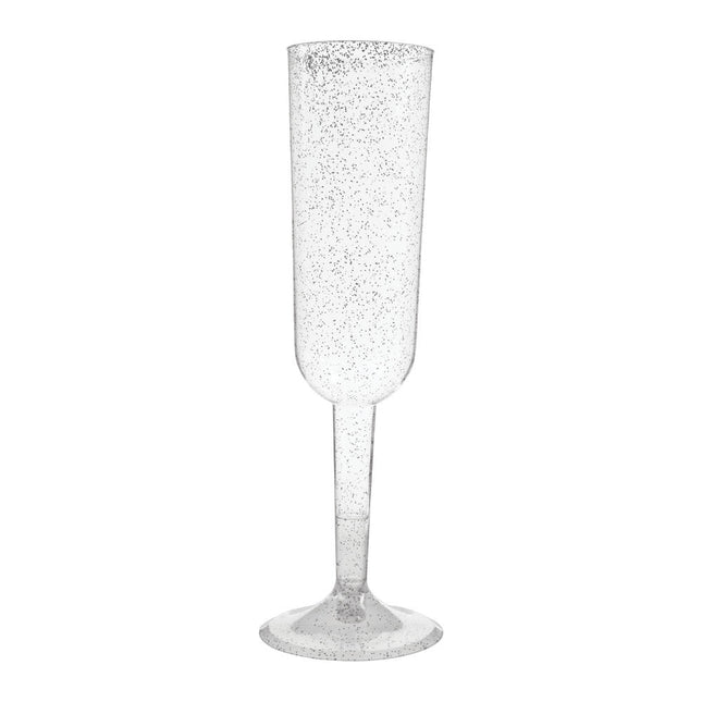 Champagneglazen Zilver 4st van Unique koop je bij Partywinkel