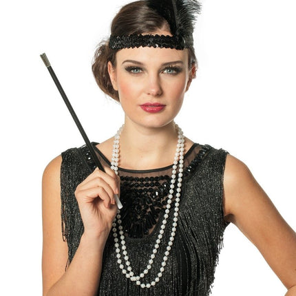 Charleston Accessoireset Zwart 3 delig van Wilbers & Wilbers koop je bij Partywinkel