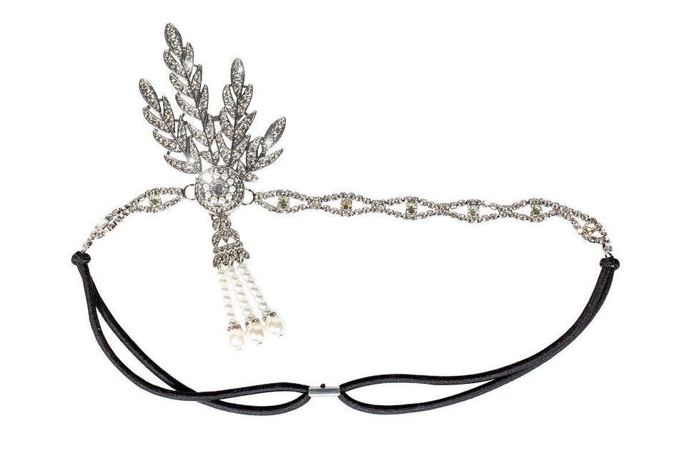 Charleston Hoofdband Zwart Zilver van Wilbers & Wilbers koop je bij Partywinkel