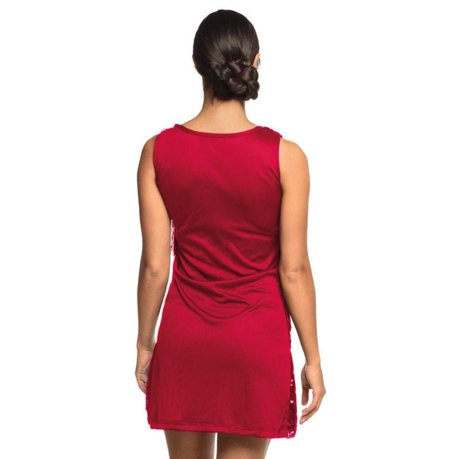 Charleston Jurk Dames Rood Glitter van Boland koop je bij Partywinkel