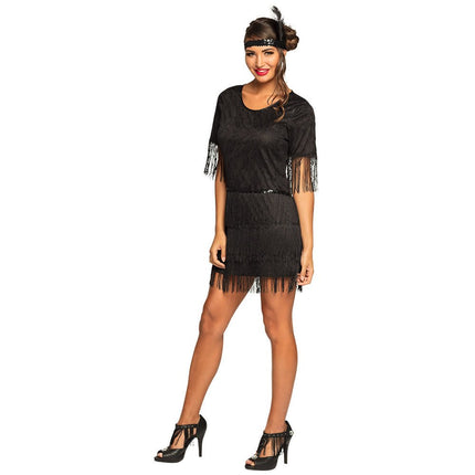 Charleston Jurk Dames Zwart van Boland koop je bij Partywinkel