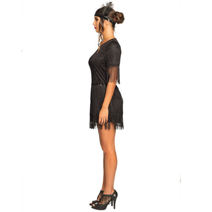Charleston Jurk Dames Zwart van Boland koop je bij Partywinkel