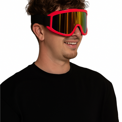 Red Holographic Ski Goggles