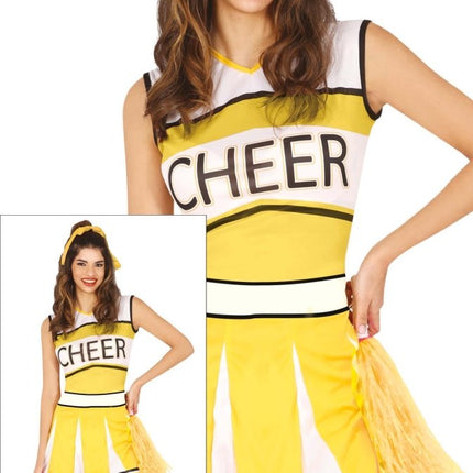 Cheerleader Jurk Geel Dames van Fiestas Guirca koop je bij Partywinkel