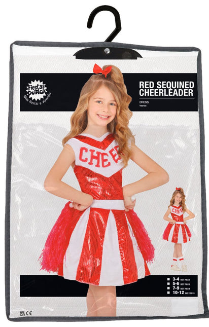 Cheerleader Jurk Rood Wit Meisje van Fiestas Guirca koop je bij Partywinkel