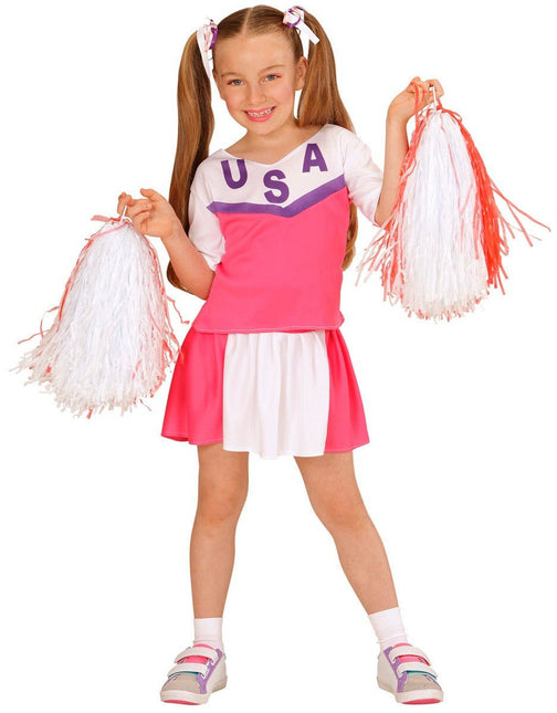 Cheerleader Pak Roze Meisje 2 delig van Widmann koop je bij Partywinkel