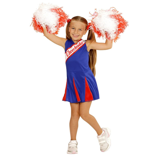 Cheerleader Pakje Blauw Rood Meisje van Widmann koop je bij Partywinkel