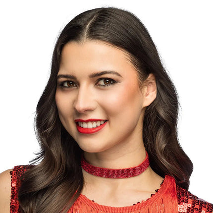 Choker Crystal rood van Boland koop je bij Partywinkel