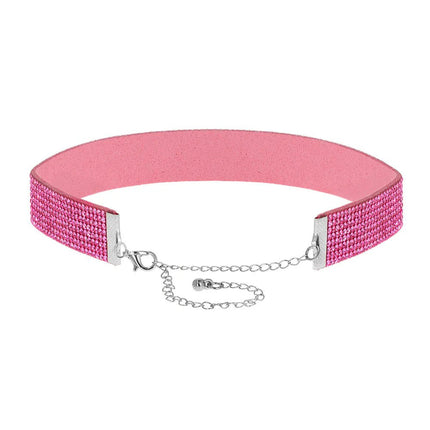 Choker Crystal roze van Boland koop je bij Partywinkel
