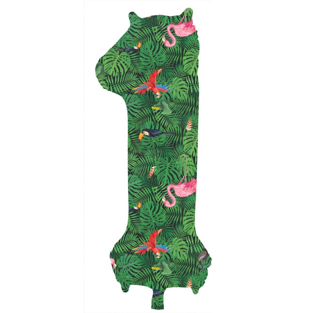 Cijfer Ballon 1 Jaar Jungle Leeg 86cm van Folat koop je bij Partywinkel